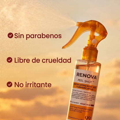 RENOVA | Spray Exfoliante Corporal - Cúrcuma + Ácido Kójico