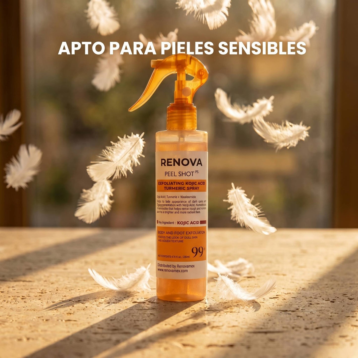 RENOVA | Spray Exfoliante Corporal - Cúrcuma + Ácido Kójico